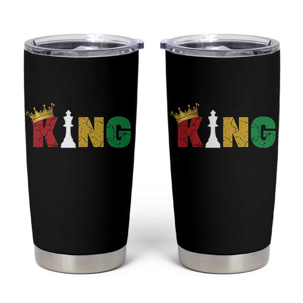 Funny Juneteenth King Tumbler Cup Black Father Chess African American
