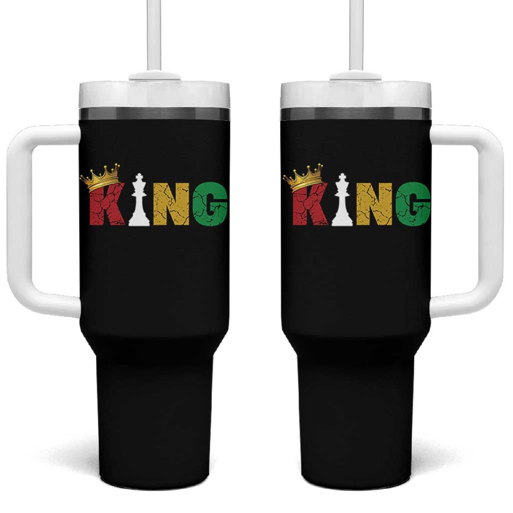 Funny Juneteenth King Tumbler With Handle Black Father Chess African American