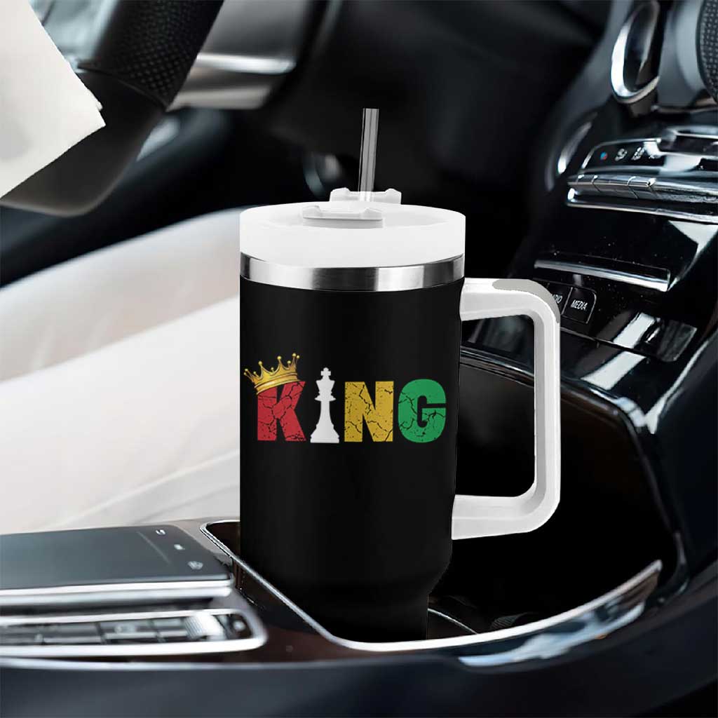 Funny Juneteenth King Tumbler With Handle Black Father Chess African American