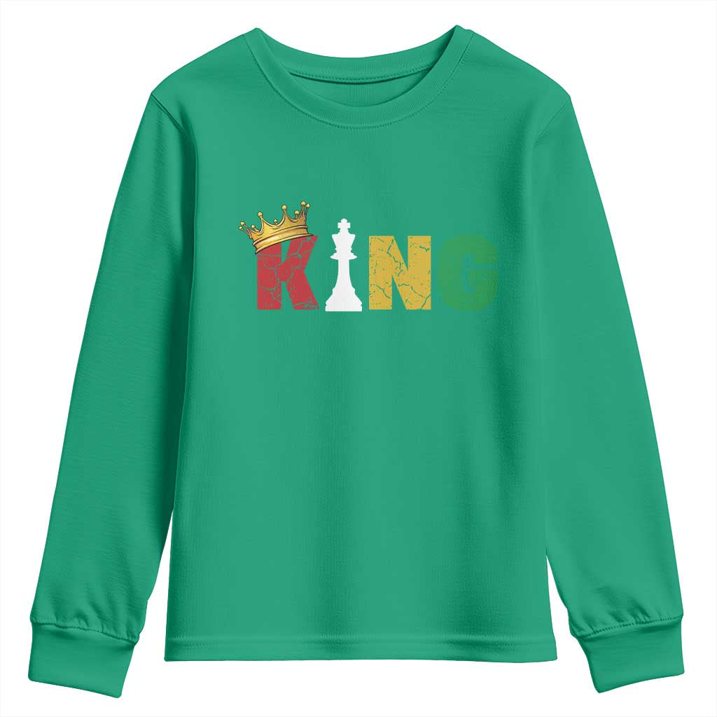 Funny Juneteenth King Youth Sweatshirt Black Father Chess African American