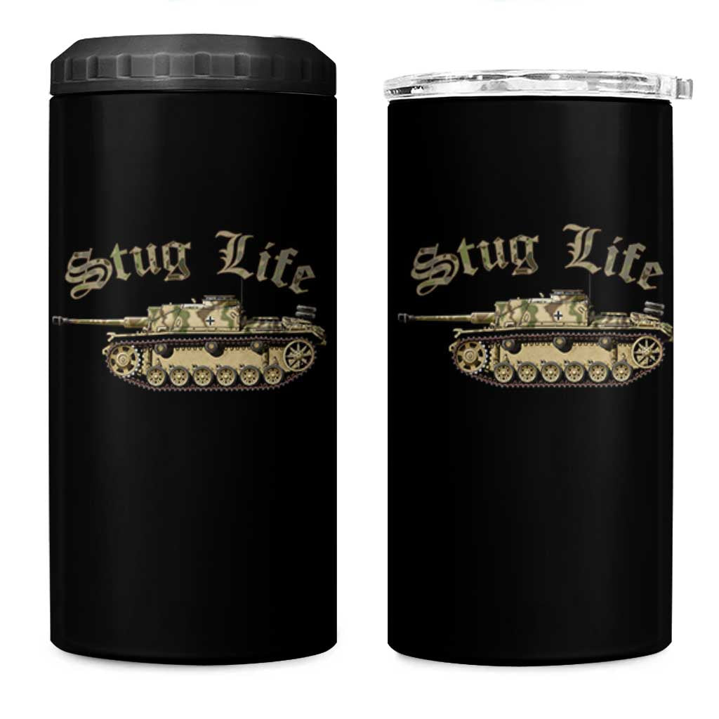 Funny WW2 Tank History Stug Life 4 in 1 Can Cooler Tumbler