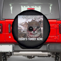Funny I Survived Todays Tummy Ache Spare Tire Cover War Cat Meme - Wonder Print Shop