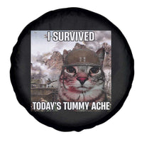 Funny I Survived Todays Tummy Ache Spare Tire Cover War Cat Meme - Wonder Print Shop