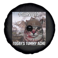 Funny I Survived Todays Tummy Ache Spare Tire Cover War Cat Meme - Wonder Print Shop