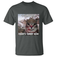 Funny I Survived Todays Tummy Ache T Shirt War Cat Meme - Wonder Print Shop