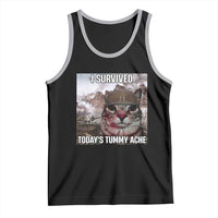 Funny I Survived Todays Tummy Ache Tank Top War Cat Meme - Wonder Print Shop