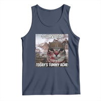 Funny I Survived Todays Tummy Ache Tank Top War Cat Meme - Wonder Print Shop