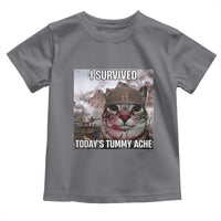 Funny I Survived Todays Tummy Ache Toddler T Shirt War Cat Meme - Wonder Print Shop