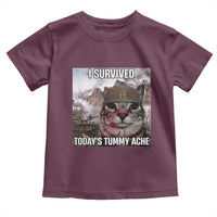 Funny I Survived Todays Tummy Ache Toddler T Shirt War Cat Meme - Wonder Print Shop