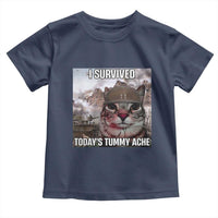 Funny I Survived Todays Tummy Ache Toddler T Shirt War Cat Meme - Wonder Print Shop