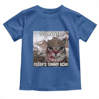 Funny I Survived Todays Tummy Ache Toddler T Shirt War Cat Meme - Wonder Print Shop