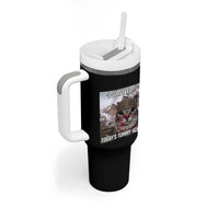 Funny I Survived Todays Tummy Ache Tumbler With Handle War Cat Meme - Wonder Print Shop