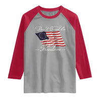 Funny Dont Tread On Freedom Raglan Shirt Patriotic 4th Of July Vintage Betsy Ross Flag - Wonder Print Shop