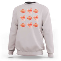 Happy Canada Day Sweatshirt Coquette Orange Bows Maple Leaf - Wonder Print Shop