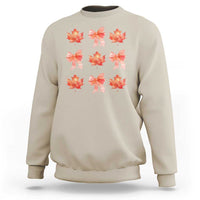 Happy Canada Day Sweatshirt Coquette Orange Bows Maple Leaf - Wonder Print Shop