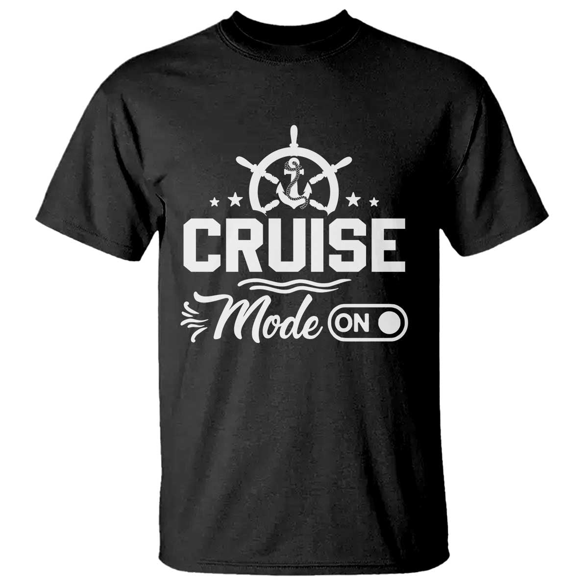 Funny Cruise Mode On T Shirt Summer Vacation Family Matching Vintage Anchor - Wonder Print Shop