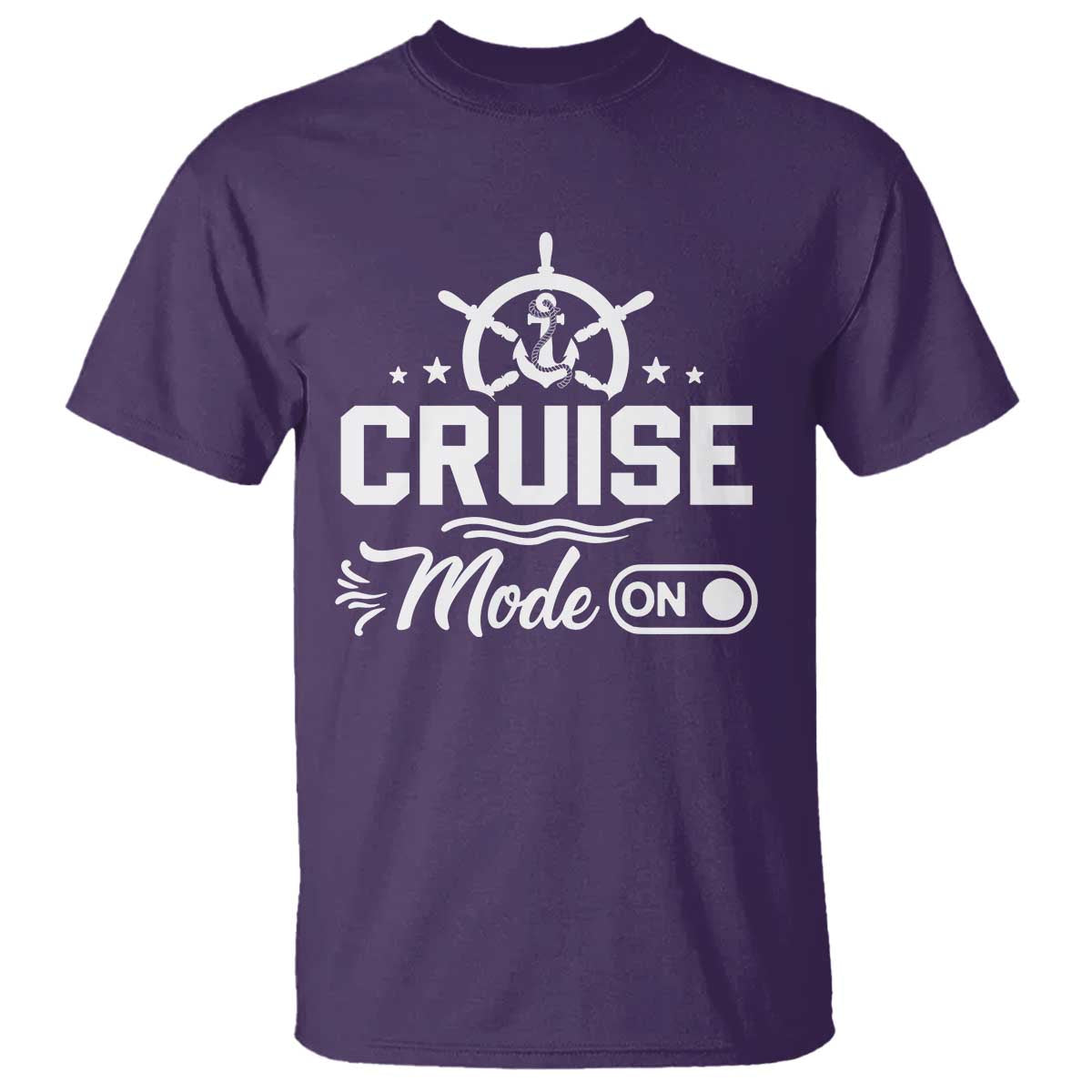 Funny Cruise Mode On T Shirt Summer Vacation Family Matching Vintage Anchor - Wonder Print Shop