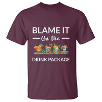 Funny Cruise Drinks T Shirt Blame It On The Drink Package Alcohol Cocktail - Wonder Print Shop