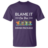 Funny Cruise Drinks T Shirt Blame It On The Drink Package Alcohol Cocktail - Wonder Print Shop