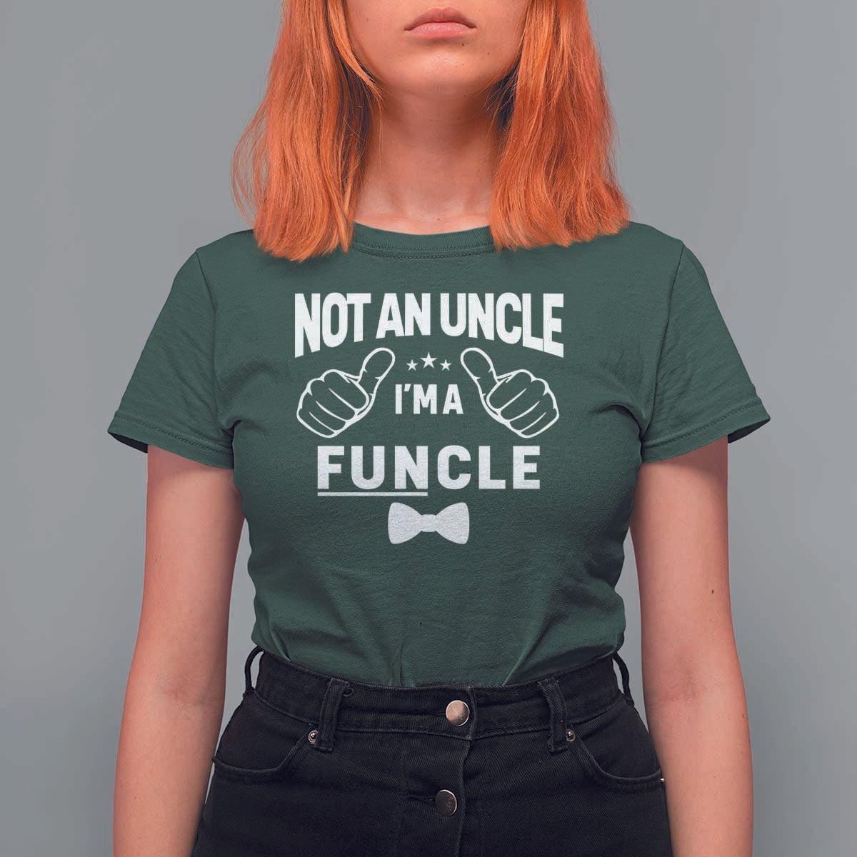 Funny Not An Uncle I'm A Funcle T Shirt For Women Vintage Ribbon Star - Wonder Print Shop
