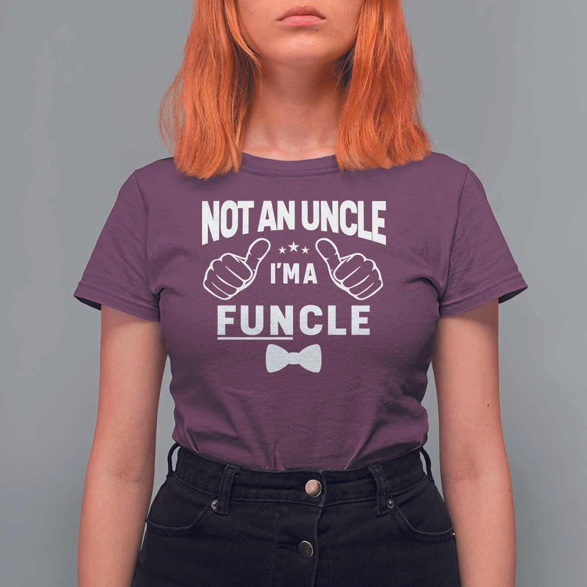 Funny Not An Uncle I'm A Funcle T Shirt For Women Vintage Ribbon Star - Wonder Print Shop