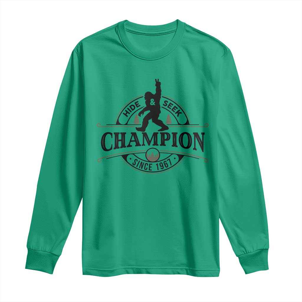 Bigfoot Lover Long Sleeve Shirt Hide And Seek Champion Vintage Sasquatch