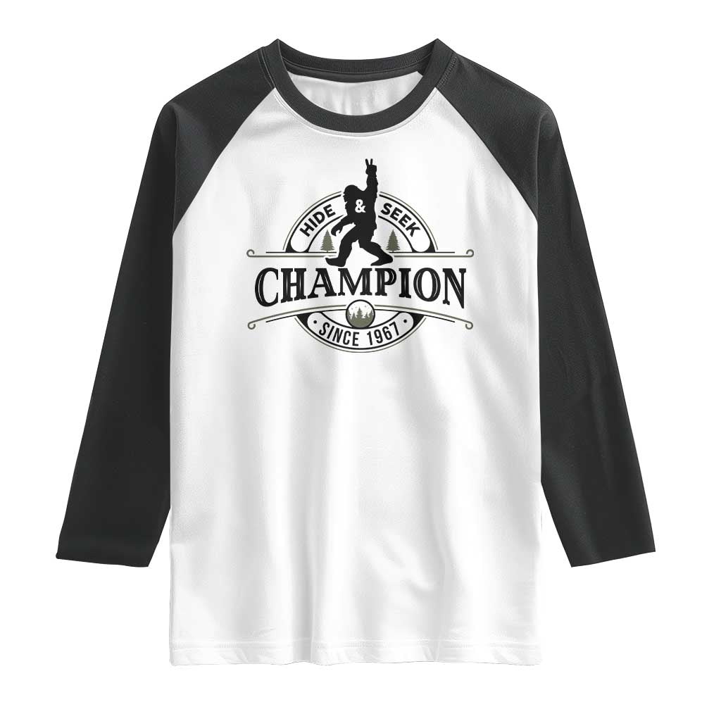 Bigfoot Lover Raglan Shirt Hide And Seek Champion Vintage Sasquatch