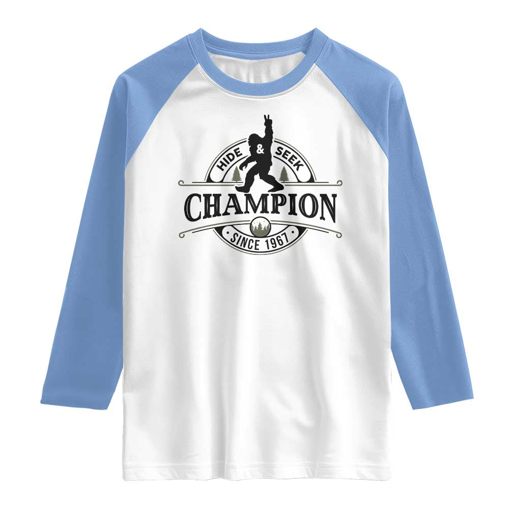 Bigfoot Lover Raglan Shirt Hide And Seek Champion Vintage Sasquatch