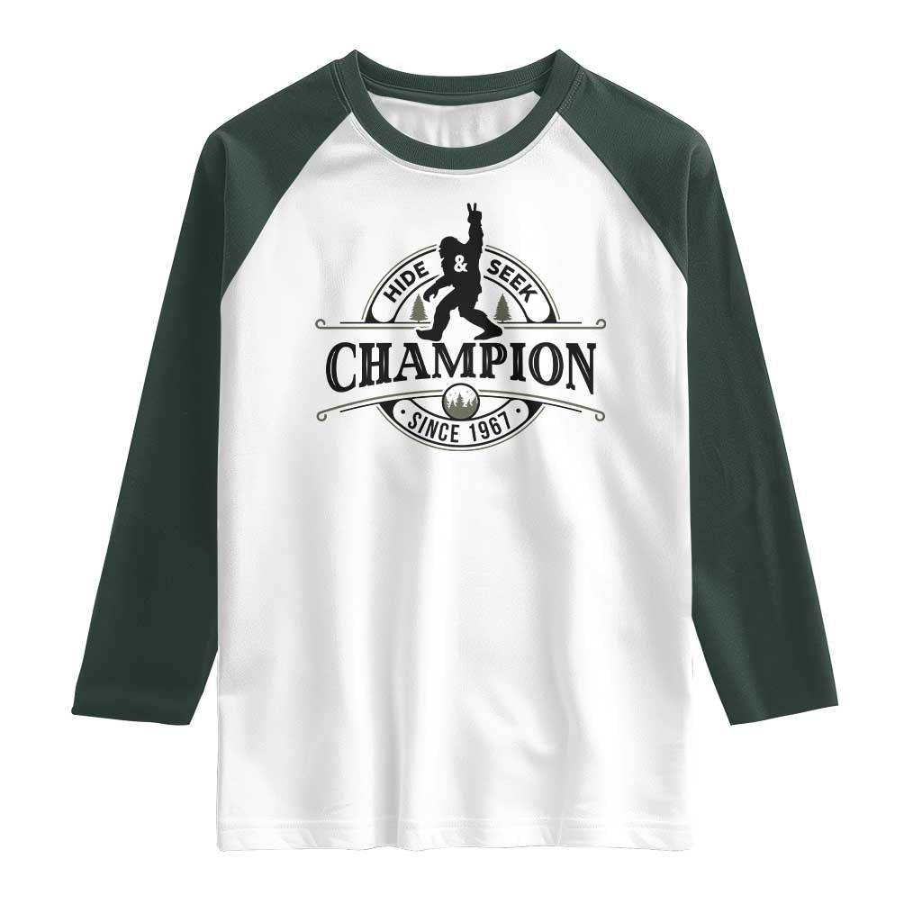 Bigfoot Lover Raglan Shirt Hide And Seek Champion Vintage Sasquatch