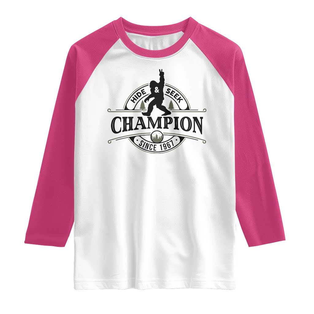 Bigfoot Lover Raglan Shirt Hide And Seek Champion Vintage Sasquatch