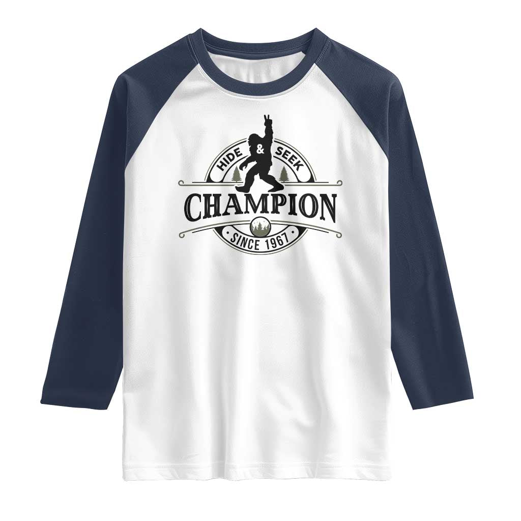 Bigfoot Lover Raglan Shirt Hide And Seek Champion Vintage Sasquatch