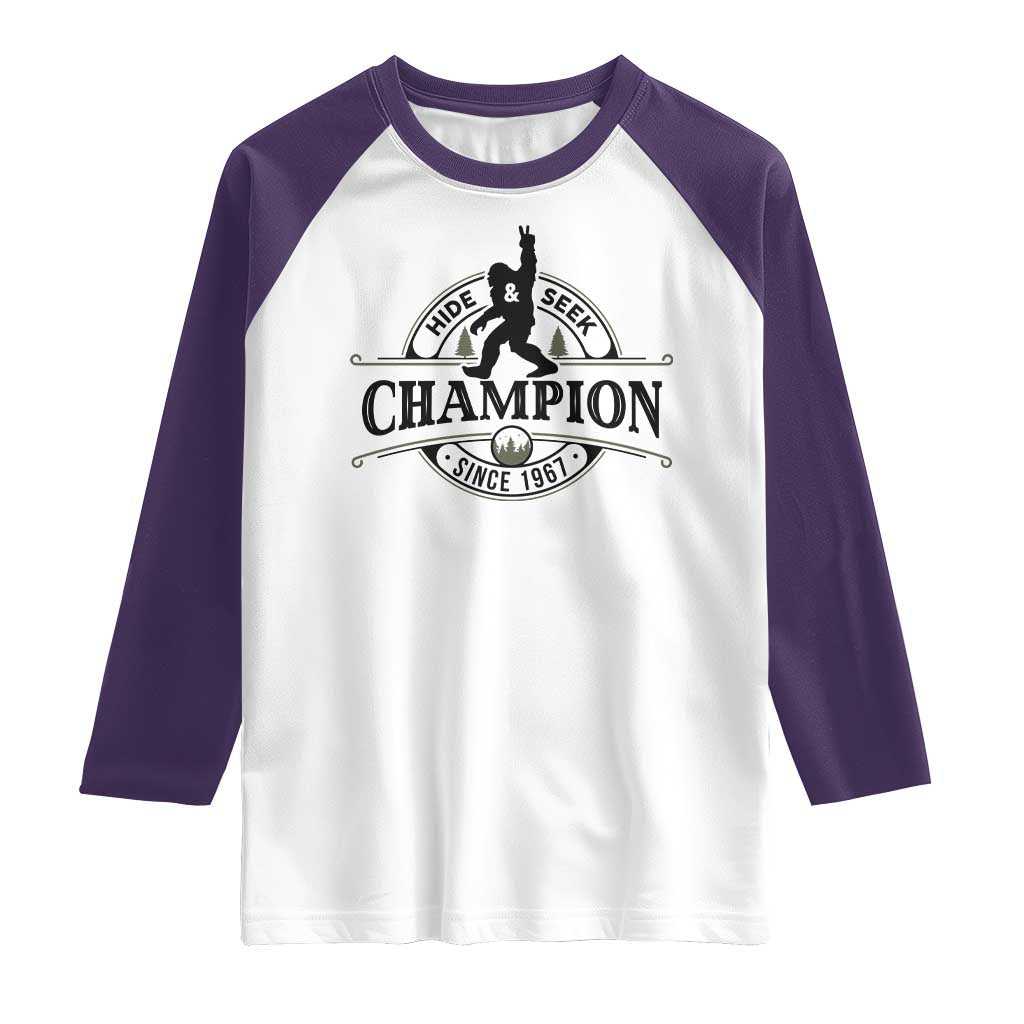 Bigfoot Lover Raglan Shirt Hide And Seek Champion Vintage Sasquatch