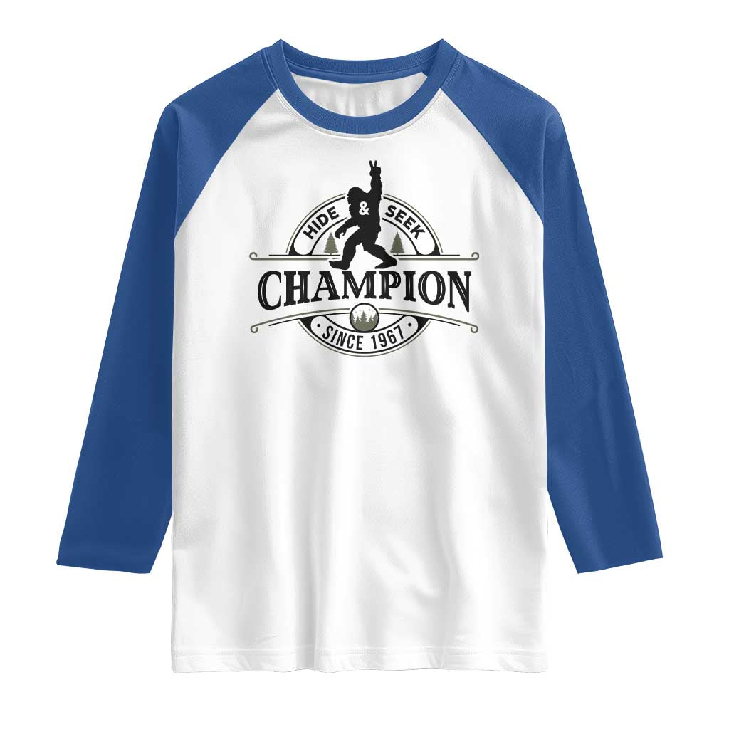 Bigfoot Lover Raglan Shirt Hide And Seek Champion Vintage Sasquatch