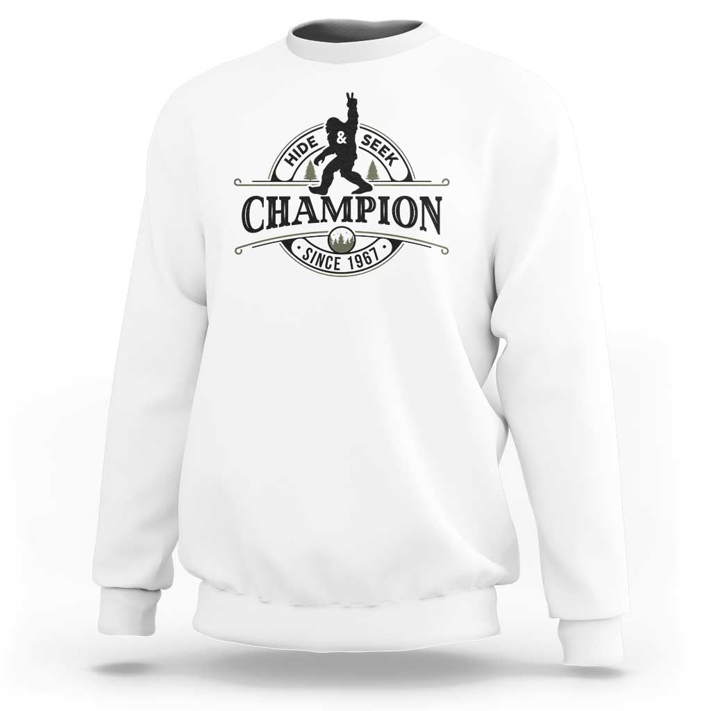 Bigfoot Lover Sweatshirt Hide And Seek Champion Vintage Sasquatch - Wonder Print Shop