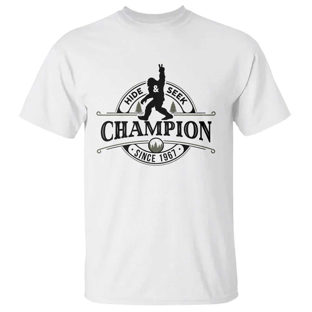 Bigfoot Lover T Shirt Hide And Seek Champion Vintage Sasquatch - Wonder Print Shop