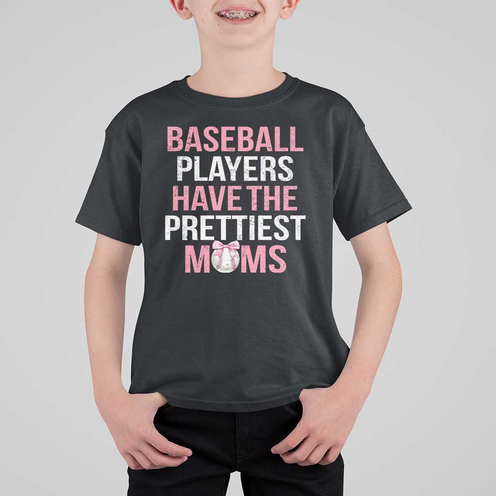 Funny Baseball T Shirt For Kid Baseball Players Have The Prettiest Moms Vintage Ribbon Ball - Wonder Print Shop
