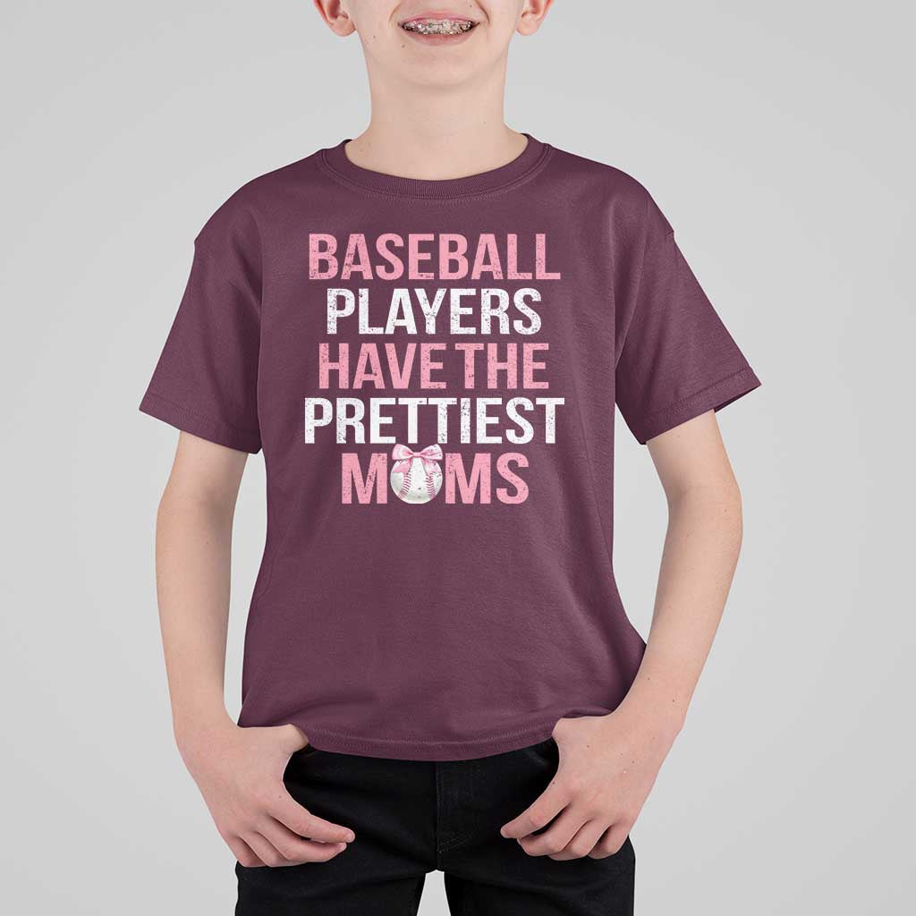 Funny Baseball T Shirt For Kid Baseball Players Have The Prettiest Moms Vintage Ribbon Ball - Wonder Print Shop