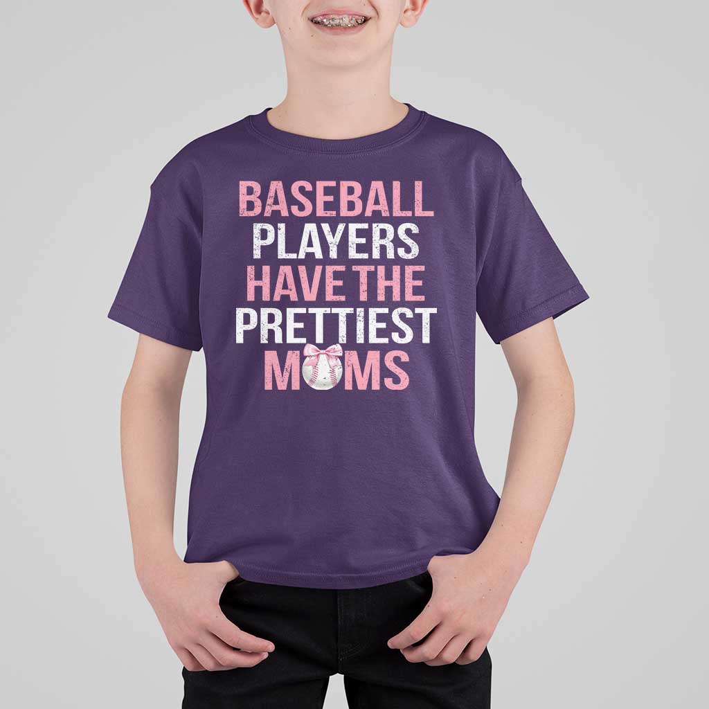 Funny Baseball T Shirt For Kid Baseball Players Have The Prettiest Moms Vintage Ribbon Ball - Wonder Print Shop
