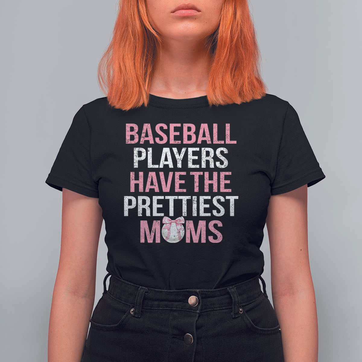 Funny Baseball T Shirt For Women Baseball Players Have The Prettiest Moms Vintage Ribbon Ball - Wonder Print Shop
