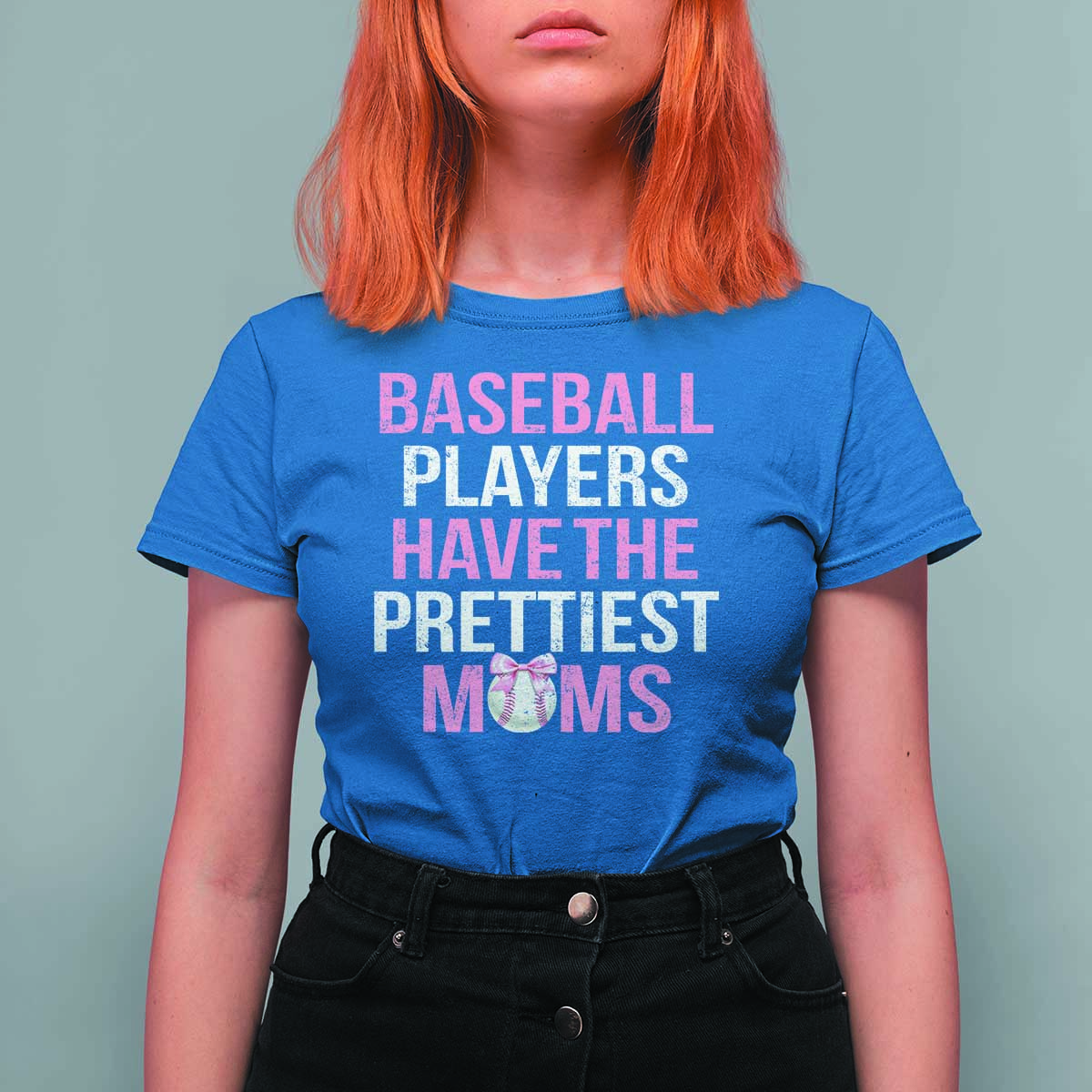 Funny Baseball T Shirt For Women Baseball Players Have The Prettiest Moms Vintage Ribbon Ball - Wonder Print Shop