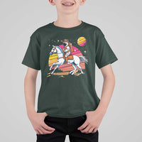 Astronaut Cowboy T Shirt For Kid Spaceman Planets Space Galaxy Western Style - Wonder Print Shop