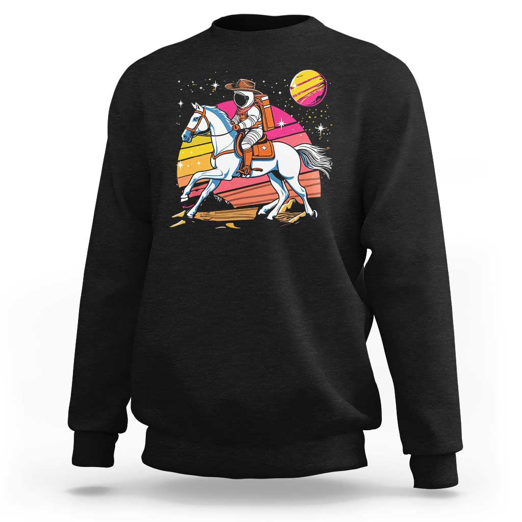 Astronaut Cowboy Sweatshirt Spaceman Planets Space Galaxy Western Style - Wonder Print Shop
