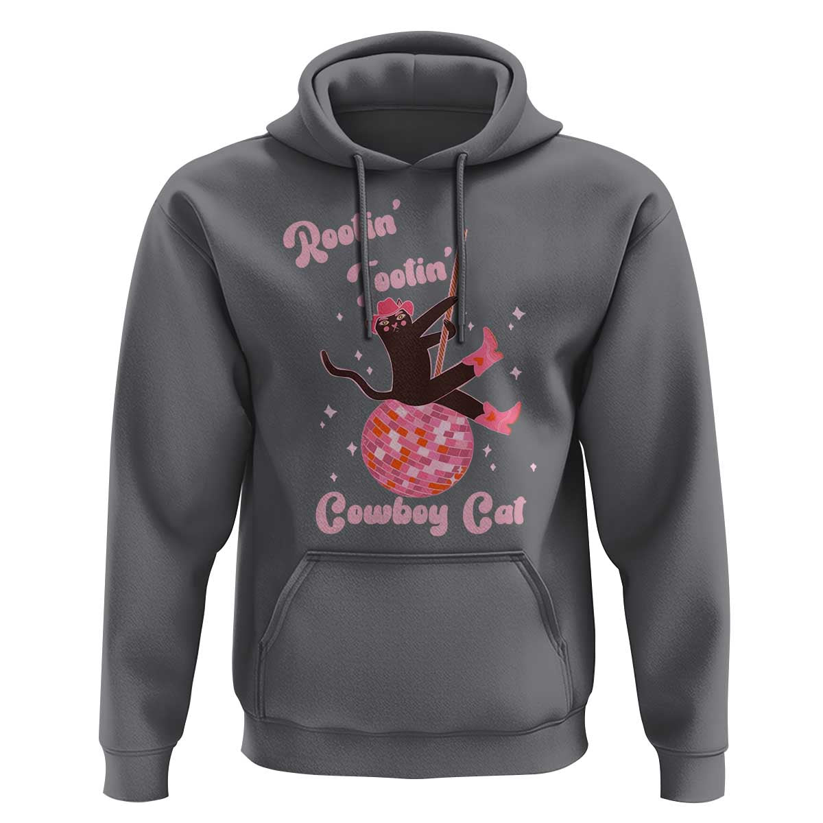 Funny Rootin Tootin Cowboy Cat Hoodie Western Hat Cute Black Kitten Cowgirls - Wonder Print Shop