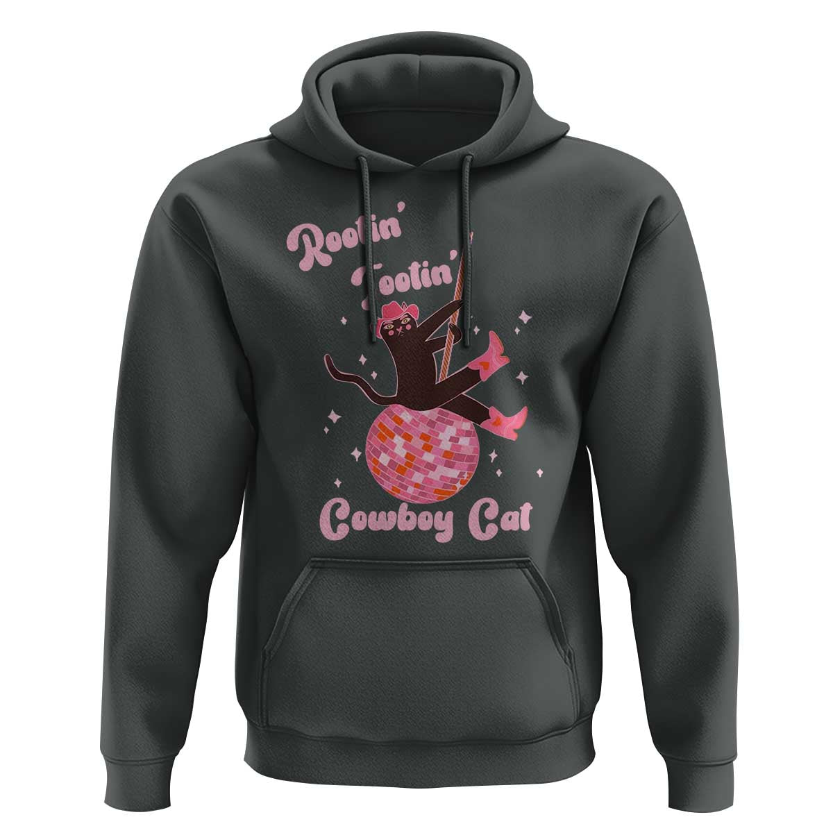 Funny Rootin Tootin Cowboy Cat Hoodie Western Hat Cute Black Kitten Cowgirls - Wonder Print Shop