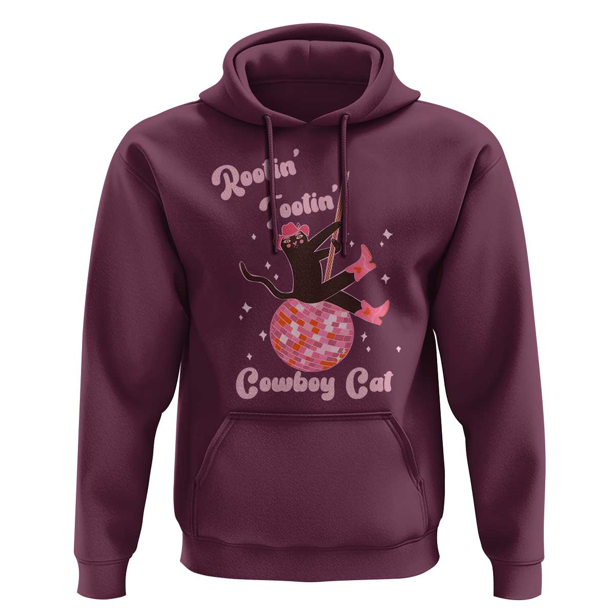 Funny Rootin Tootin Cowboy Cat Hoodie Western Hat Cute Black Kitten Cowgirls - Wonder Print Shop