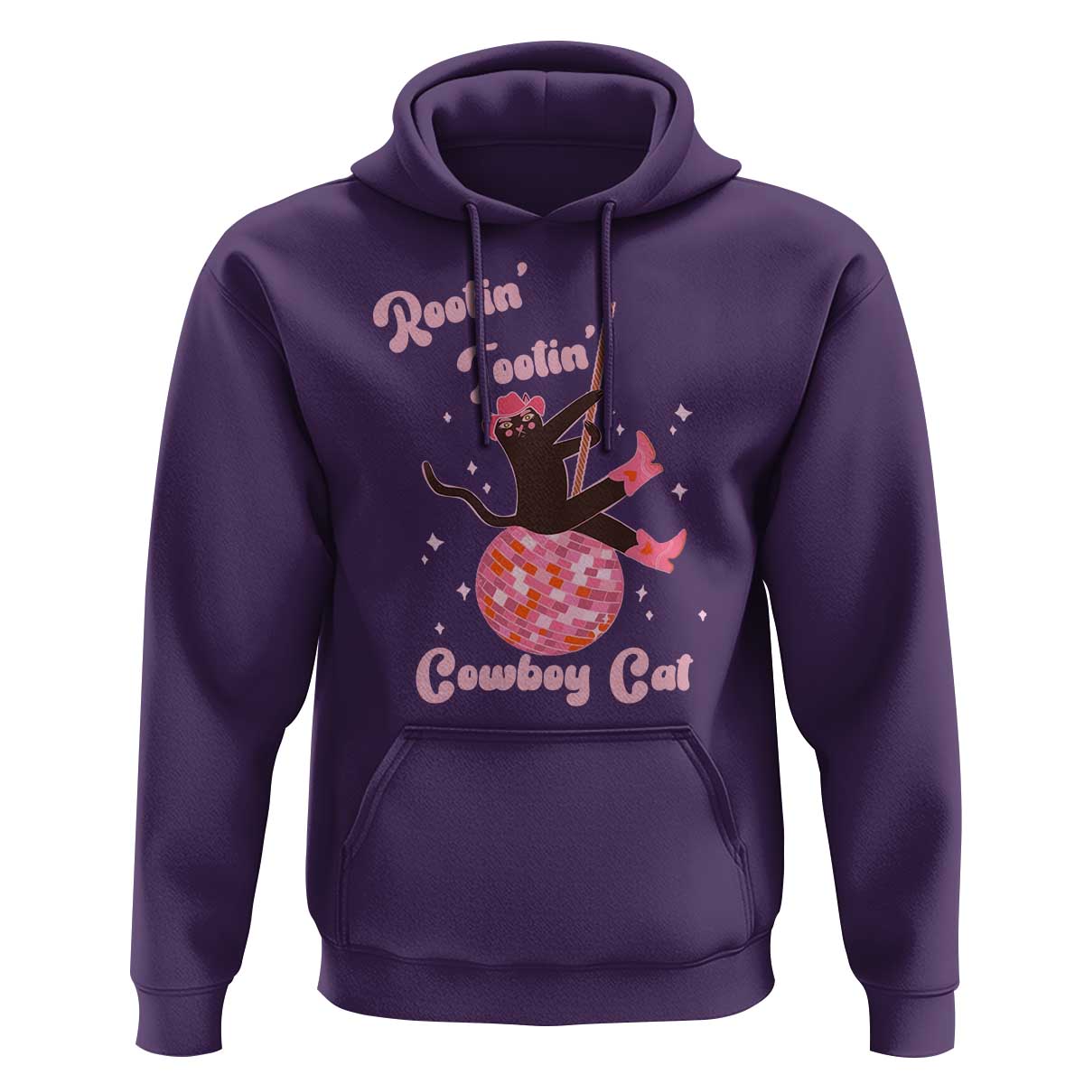 Funny Rootin Tootin Cowboy Cat Hoodie Western Hat Cute Black Kitten Cowgirls - Wonder Print Shop