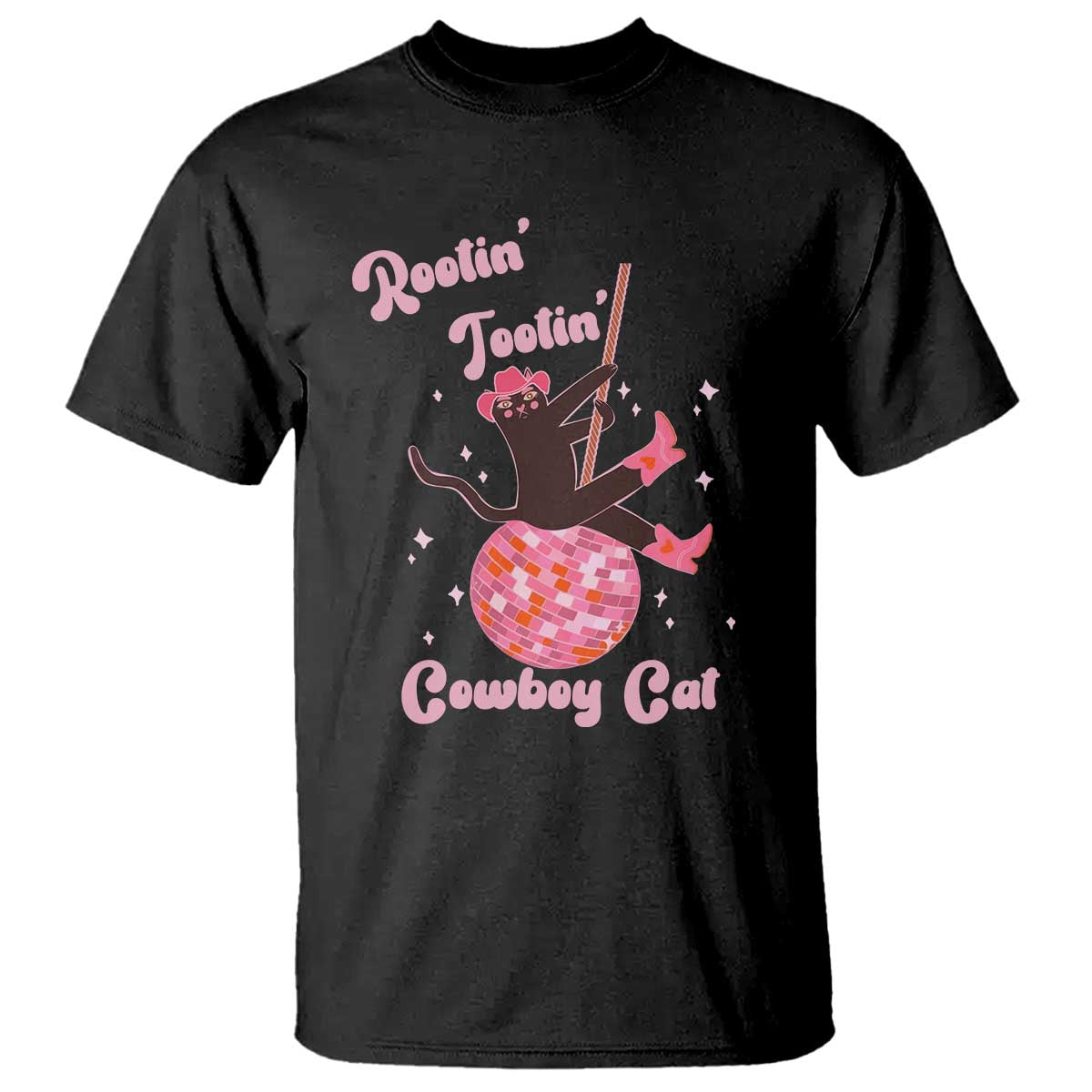Funny Rootin Tootin Cowboy Cat T Shirt Western Hat Cute Black Kitten Cowgirls - Wonder Print Shop
