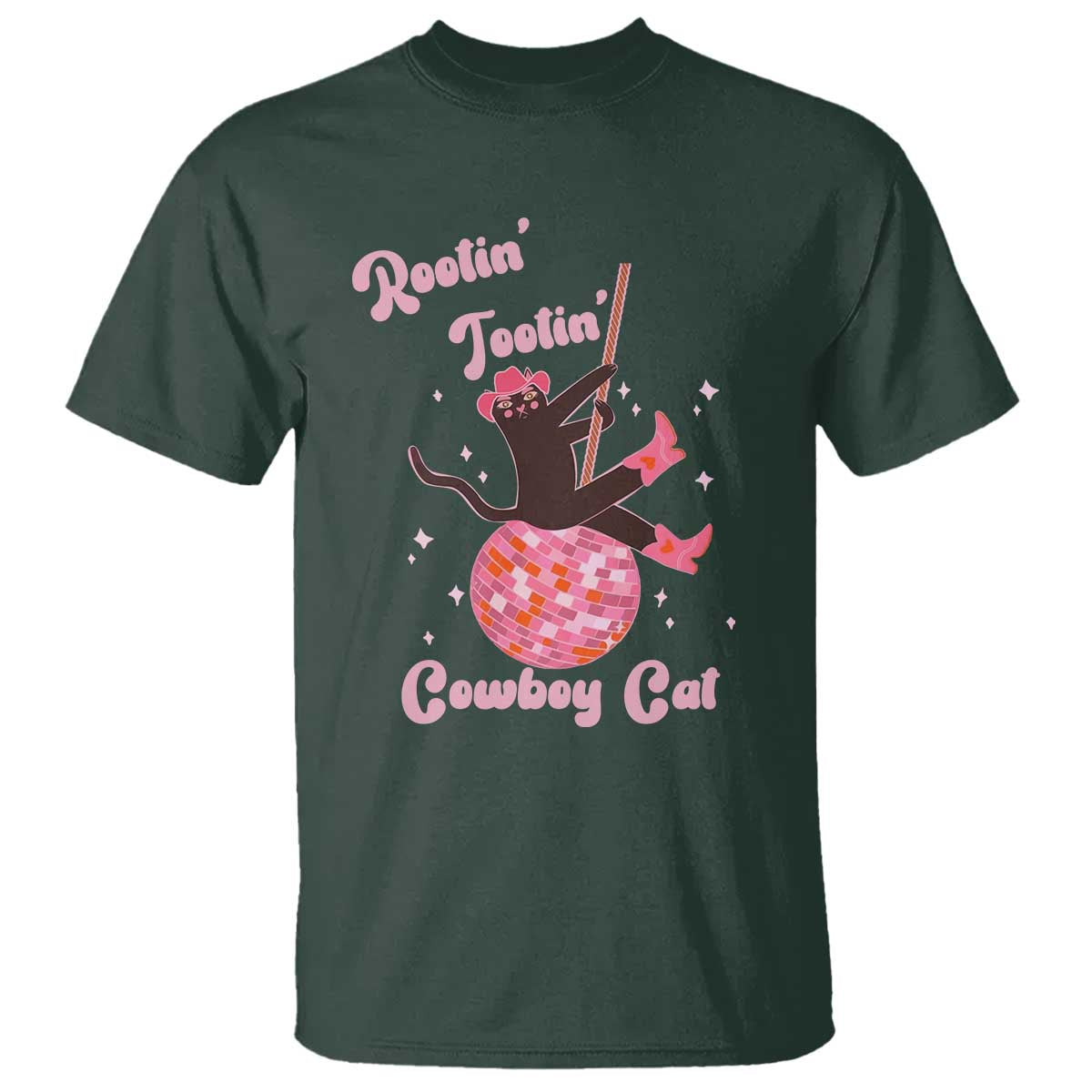 Funny Rootin Tootin Cowboy Cat T Shirt Western Hat Cute Black Kitten Cowgirls - Wonder Print Shop