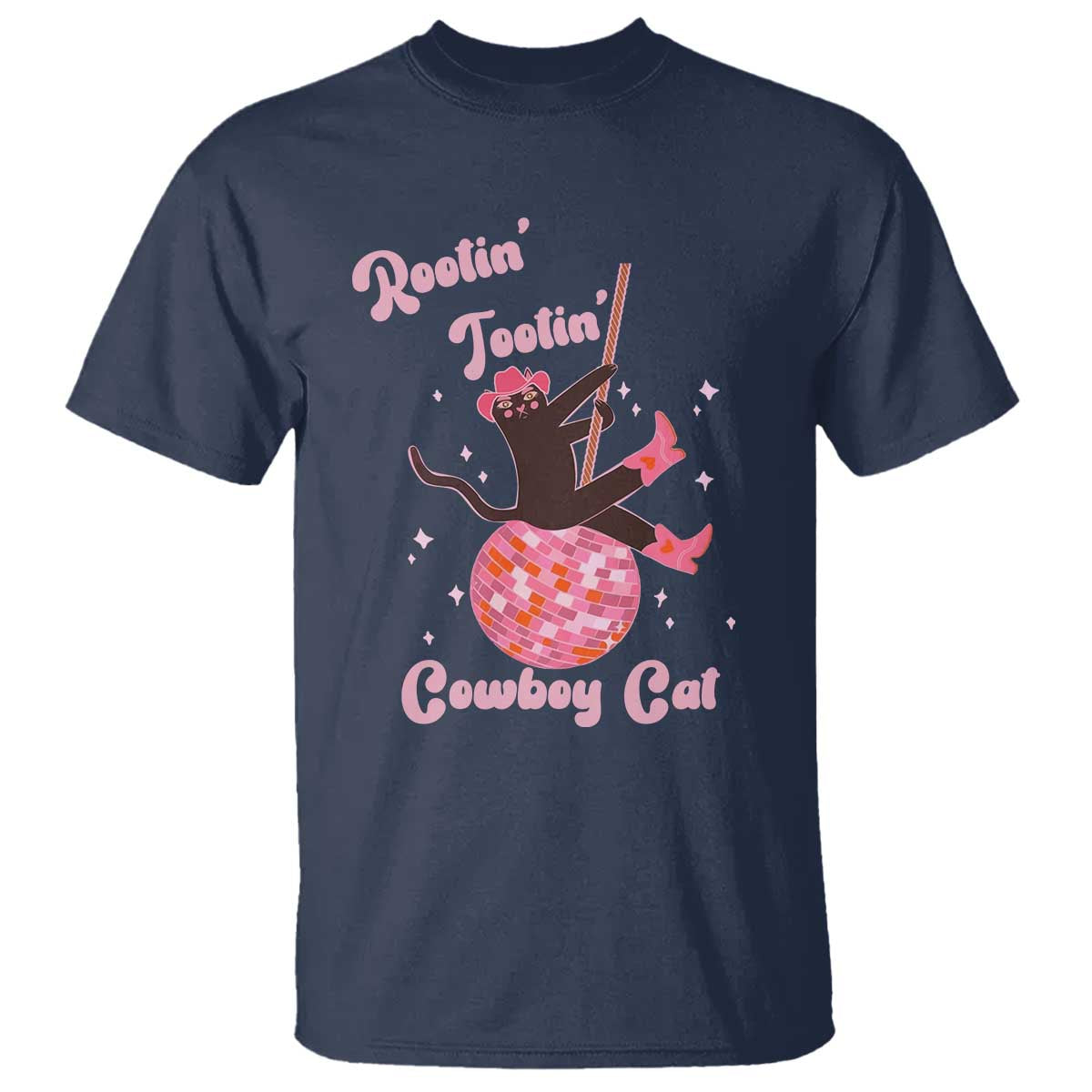 Funny Rootin Tootin Cowboy Cat T Shirt Western Hat Cute Black Kitten Cowgirls - Wonder Print Shop