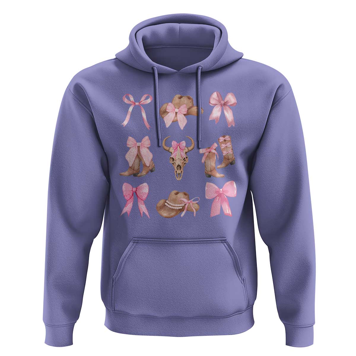 Cowgirl Coquette Hoodie Pink Bow Cowboy Hat Boots Western Country - Wonder Print Shop